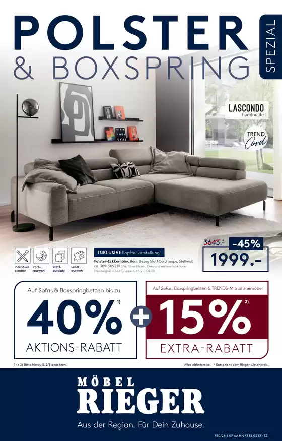 Möbel Rieger Katalog | Exklusive Schnäppchen | 2026-07-23T00:00:00.000Z - 2026-08-04T00:00:00.000Z