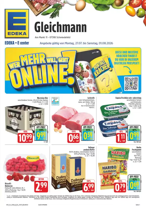 EDEKA Prospekt in Schmiedefeld | NativeX EDEKA Nordbayern KW31 | 2026-07-26T00:00:00.000Z - 2026-08-01T00:00:00.000Z