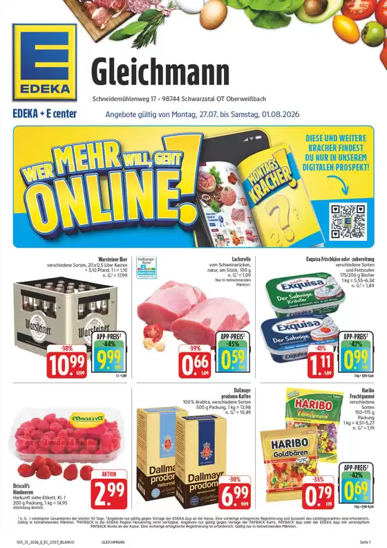 EDEKA Prospekt in Oberweißbach-Thüringer Wald | NativeX EDEKA Nordbayern KW31 | 2026-07-26T00:00:00.000Z - 2026-08-01T00:00:00.000Z