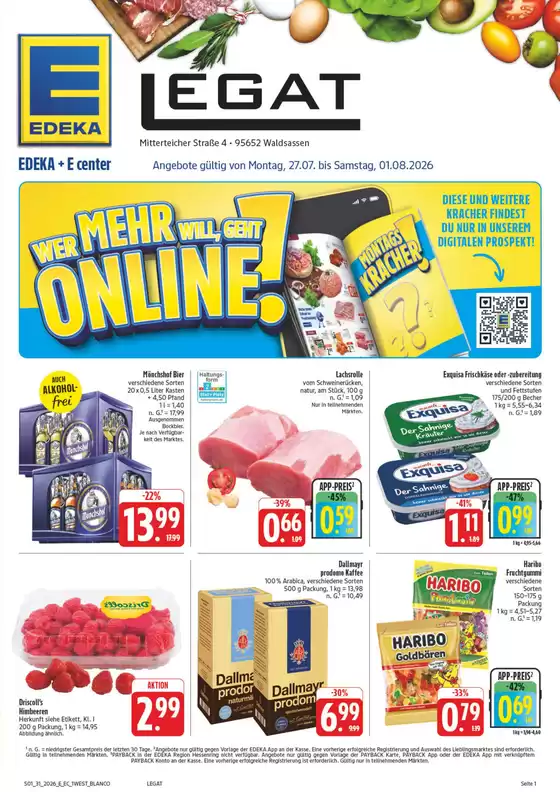 EDEKA Prospekt in Waldsassen | NativeX EDEKA Nordbayern KW31 | 2026-07-26T00:00:00.000Z - 2026-08-01T00:00:00.000Z