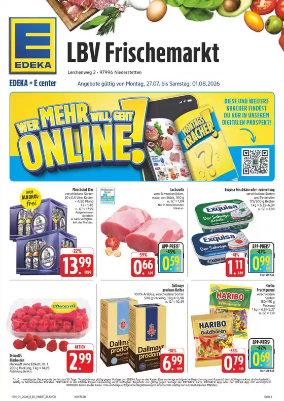 EDEKA Prospekt in Niederstetten | NativeX EDEKA Nordbayern KW31 | 2026-07-26T00:00:00.000Z - 2026-08-01T00:00:00.000Z