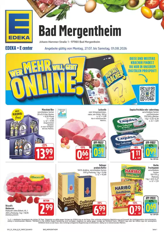 EDEKA Prospekt in Bad Mergentheim | NativeX EDEKA Nordbayern KW31 | 2026-07-26T00:00:00.000Z - 2026-08-01T00:00:00.000Z
