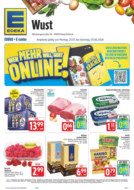 EDEKA Prospekt in Markt Erlbach | NativeX EDEKA Nordbayern KW31 | 2026-07-26T00:00:00.000Z - 2026-08-01T00:00:00.000Z