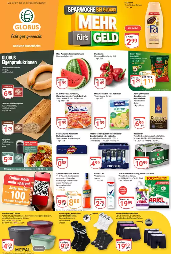 Globus Katalog | Kommende Angebote Koblenz-Bubenheim | 2026-07-27T00:00:00.000Z - 2026-08-01T00:00:00.000Z