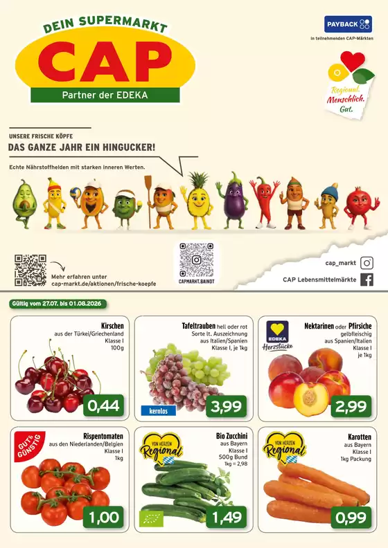 CAP Markt Prospekt | Angebote für Schnäppchenjäger | 2026-07-27T00:00:00.000Z - 2026-08-01T00:00:00.000Z