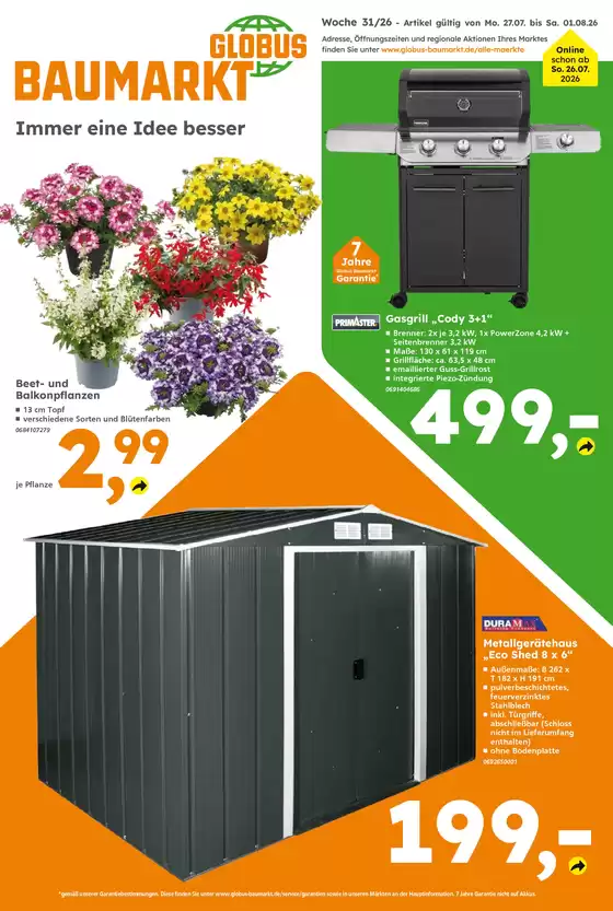 Globus Baumarkt Katalog | Globus Baumarkt prospekt | 2026-07-27T00:00:00.000Z - 2026-08-01T00:00:00.000Z