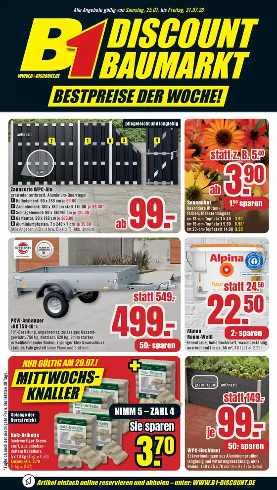 B1 Discount Baumarkt Katalog | B1 Discount Baumarkt flugblatt | 2026-07-25T00:00:00.000Z - 2026-07-31T00:00:00.000Z