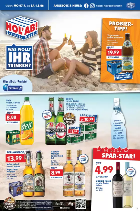 Hol'ab Getränkemarkt Katalog | Holab Getränkemarkt flugblatt | 2026-07-27T00:00:00.000Z - 2026-08-01T00:00:00.000Z