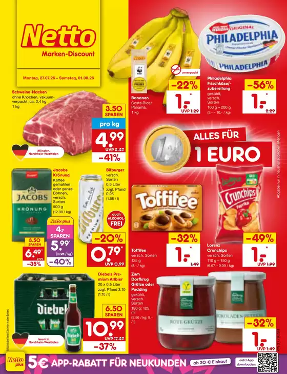 Netto Marken-Discount Prospekt in Weilburg | Netto: Wochenangebote | 2026-07-27T00:00:00.000Z - 2026-08-01T00:00:00.000Z