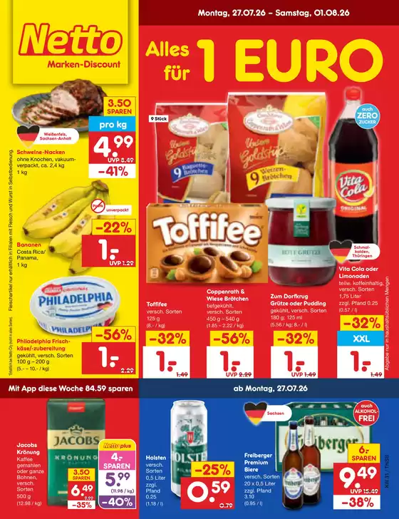Netto Marken-Discount Prospekt in Dresden | Netto: Wochenangebote | 2026-07-27T00:00:00.000Z - 2026-08-01T00:00:00.000Z