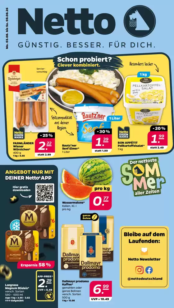 Netto Prospekt in Essen | Neue Angebote zum Entdecken | 2026-08-03T00:00:00.000Z - 2026-08-08T00:00:00.000Z