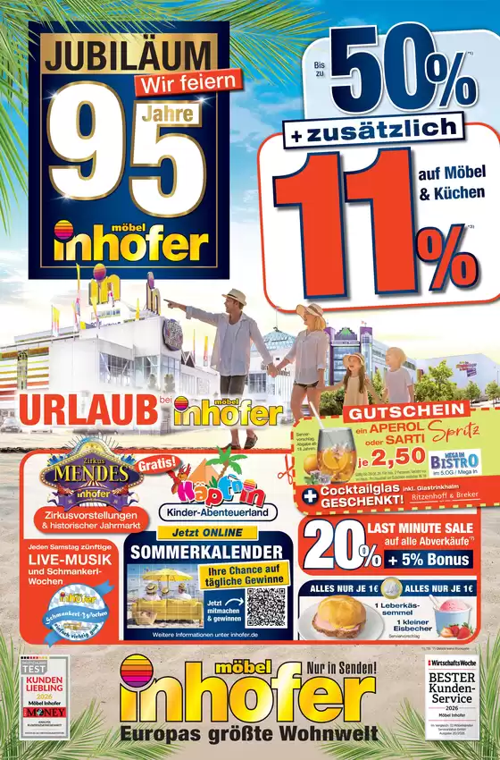 Möbel Inhofer Katalog | 95 Jahre Jubiläum | 2026-07-31T00:00:00.000Z - 2026-08-29T00:00:00.000Z