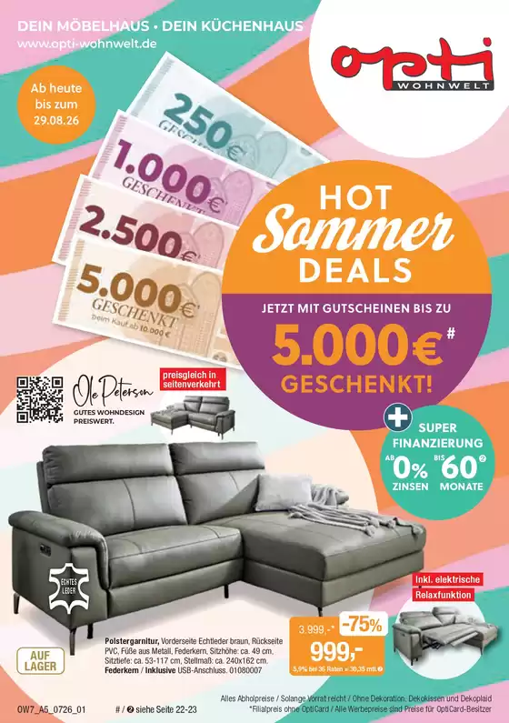 Opti Wohnwelt Katalog | Exklusive Deals für unsere Kunden | 2026-07-31T00:00:00.000Z - 2026-08-29T00:00:00.000Z