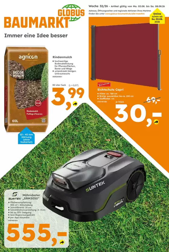 Globus Baumarkt Katalog | Globus Baumarkt prospekt | 2026-08-03T00:00:00.000Z - 2026-08-08T00:00:00.000Z