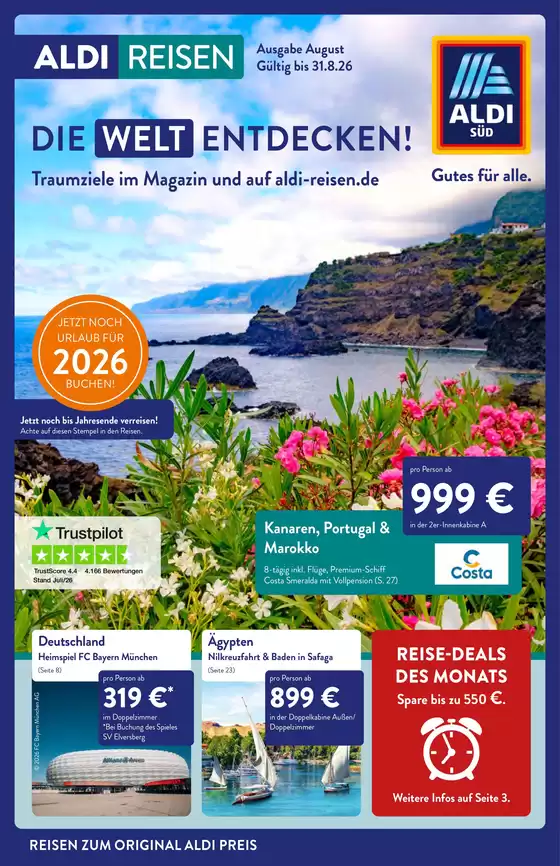 Aldi Süd Reisen Katalog | Sonderangebote für Sie | 2026-08-01T00:00:00.000Z - 2026-08-31T00:00:00.000Z