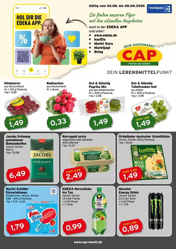 CAP Markt Prospekt | Top-Angebote für alle Schnäppchenjäger | 2026-08-03T00:00:00.000Z - 2026-08-08T00:00:00.000Z
