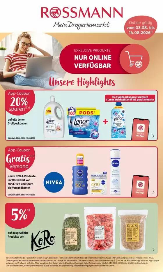 Rossmann Katalog | Top-Angebote für Sparfüchse | 2026-08-03T00:00:00.000Z - 2026-08-14T00:00:00.000Z
