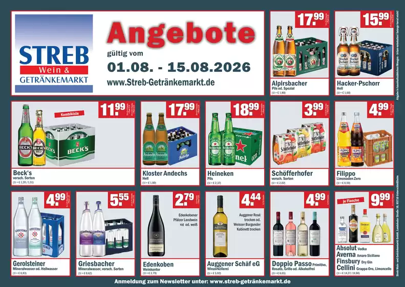 Streb Getränkemärkte Katalog | Angebote | 2026-08-03T00:00:00.000Z - 2026-08-15T00:00:00.000Z