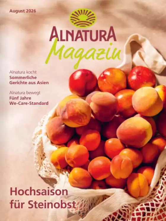 Alnatura Katalog in Bad Mergentheim | Hochsaison Fur Steinobst | 2026-08-05T00:00:00.000Z - 2026-08-31T00:00:00.000Z