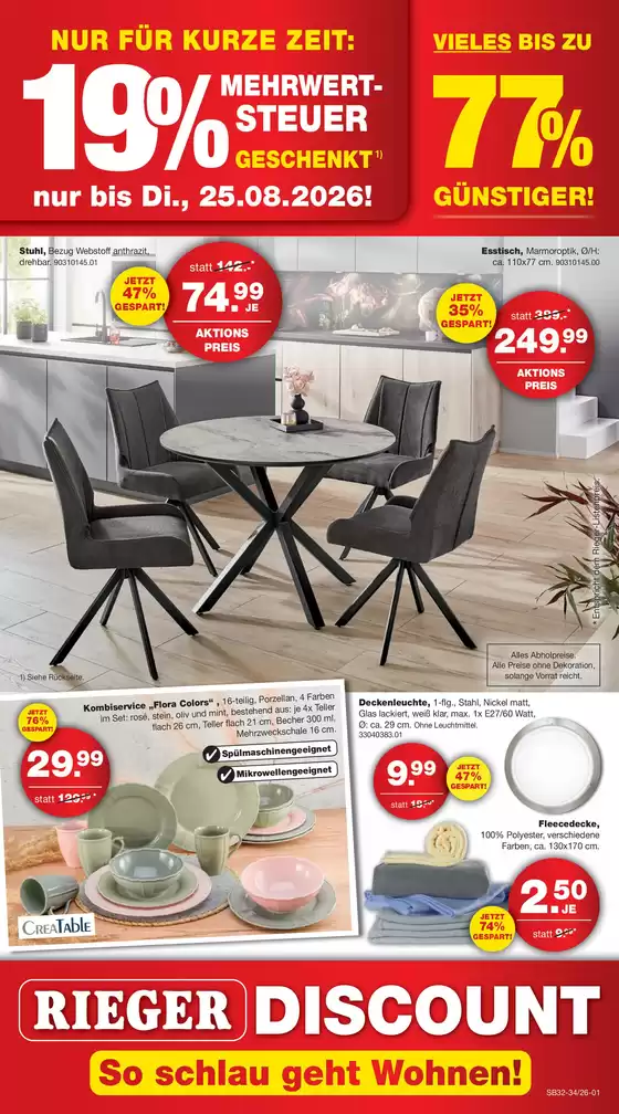 Möbel Rieger Katalog | Tolles Angebot für Schnäppchenjäger | 2026-08-07T00:00:00.000Z - 2026-08-25T00:00:00.000Z