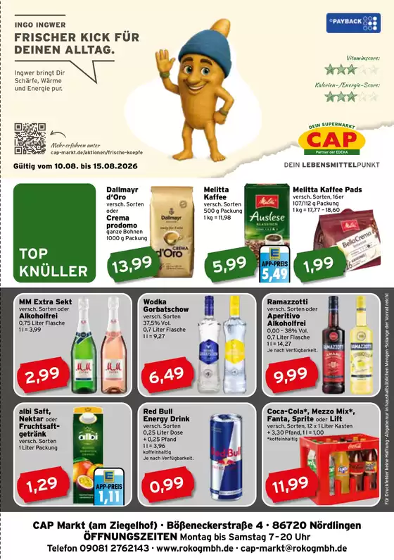 CAP Markt Katalog | Tolles Angebot für alle Kunden | 2026-08-10T00:00:00.000Z - 2026-08-15T00:00:00.000Z