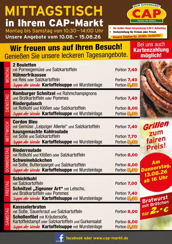 CAP Markt Prospekt | Sonderangebote für Sie | 2026-08-10T00:00:00.000Z - 2026-08-15T00:00:00.000Z