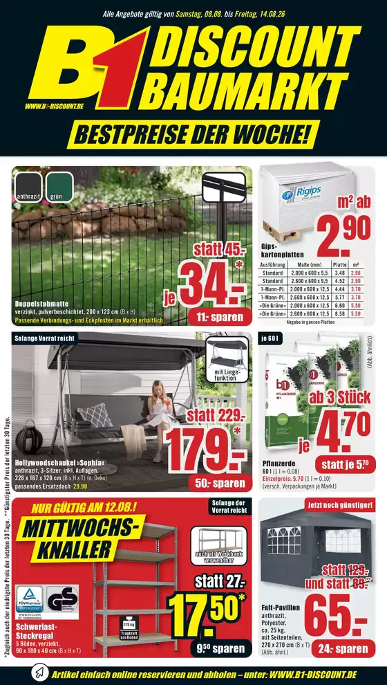 B1 Discount Baumarkt Katalog | B1 Discount Baumarkt flugblatt | 2026-08-08T00:00:00.000Z - 2026-08-14T00:00:00.000Z