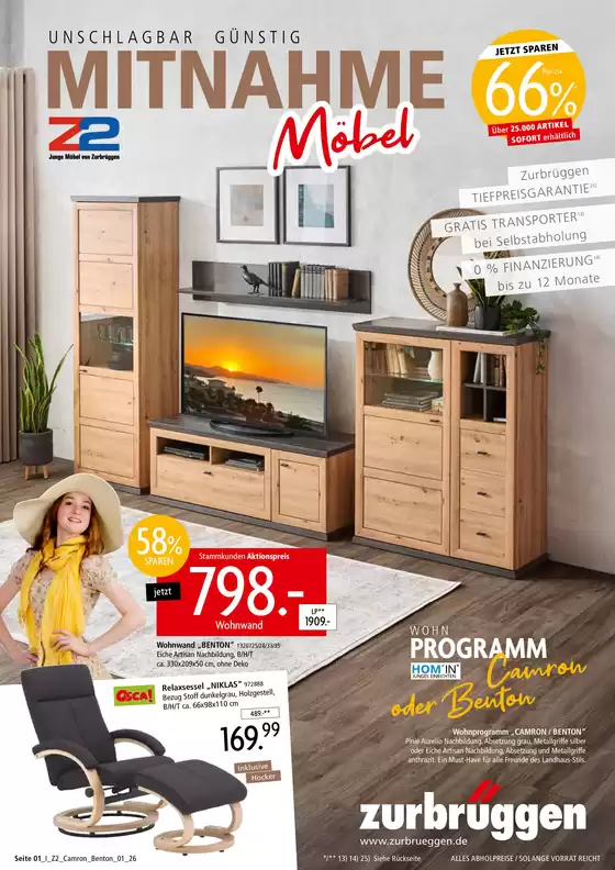Zurbrüggen Katalog | Wohnprogramm Camron oder Benton | 2026-08-10T00:00:00.000Z - 2026-09-05T00:00:00.000Z