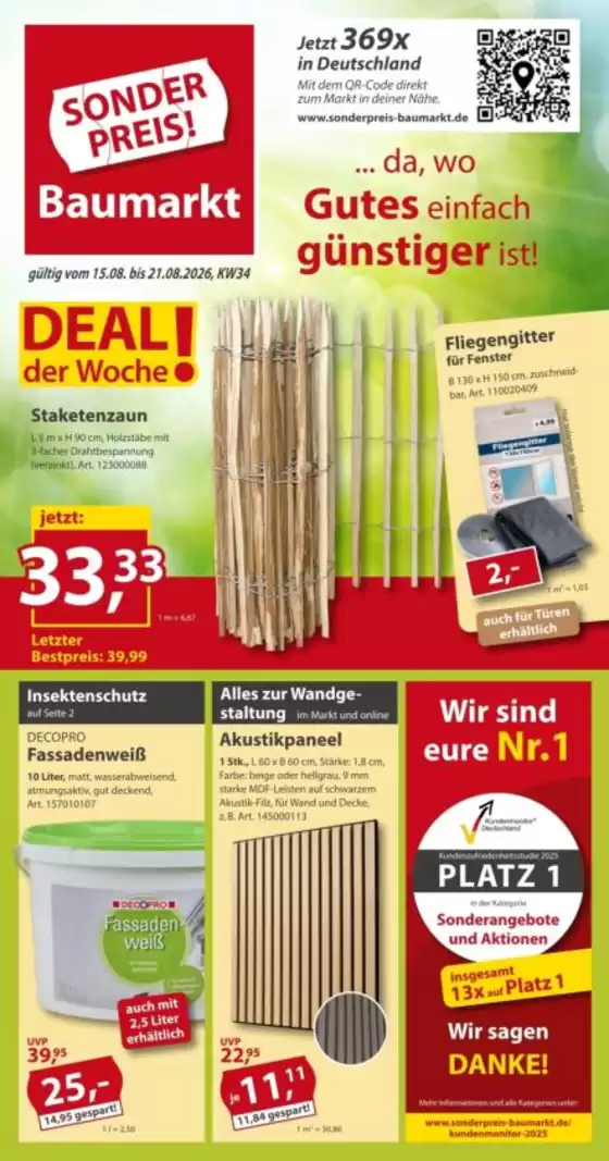 Sonderpreis Baumarkt Katalog | Tolles Angebot für Schnäppchenjäger | 2026-08-15T00:00:00.000Z - 2026-08-21T00:00:00.000Z