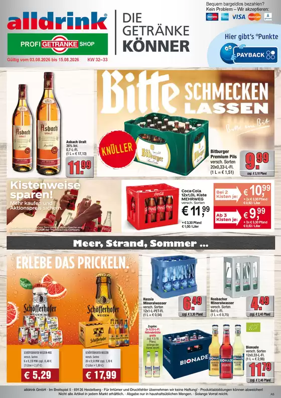 Profi Getränke Katalog | Profi Getränke Angebote | 2026-08-11T00:00:00.000Z - 2026-08-15T00:00:00.000Z