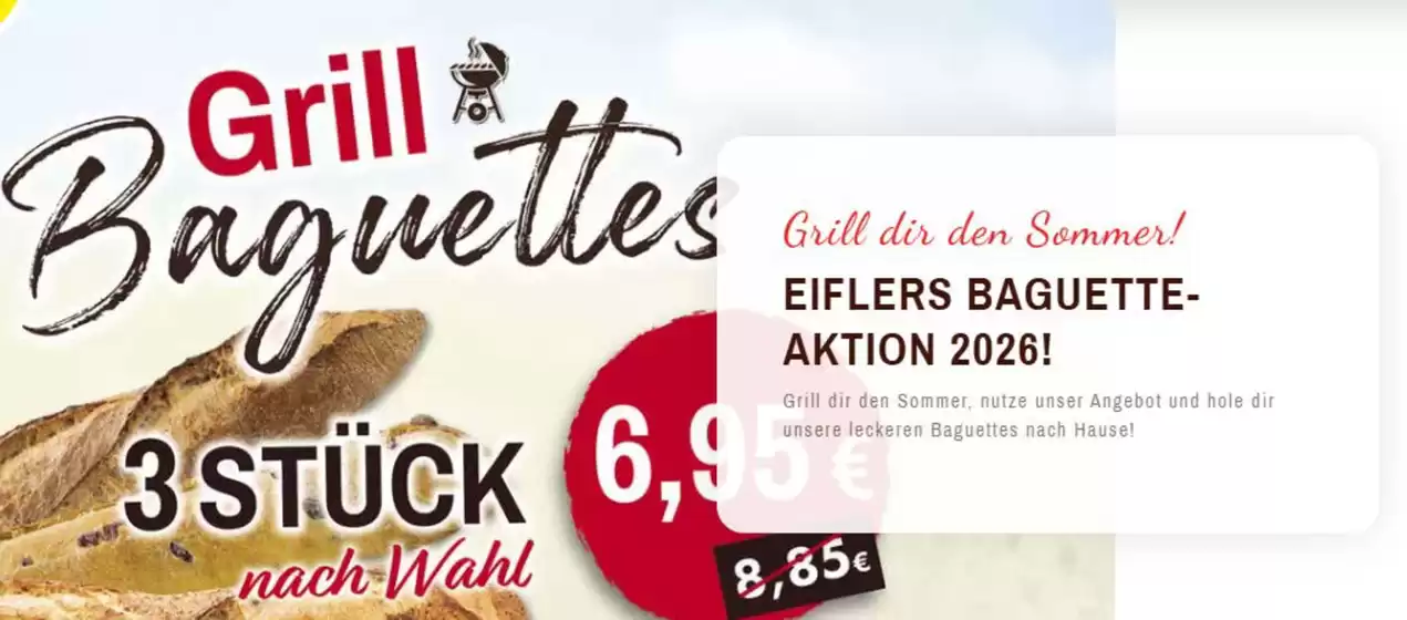 Bäcker Eifler Katalog | Grill Baguettes | 2026-08-12T00:00:00.000Z - 2026-08-23T00:00:00.000Z