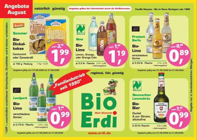 Erdi Biomarkt Katalog | Angebote August | 2026-08-12T00:00:00.000Z - 2026-08-31T00:00:00.000Z