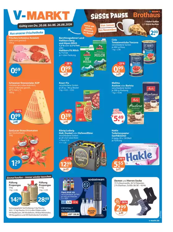 V Markt Prospekt in Buchloe | Top-Deals und Rabatte | 2026-08-20T00:00:00.000Z - 2026-08-26T00:00:00.000Z