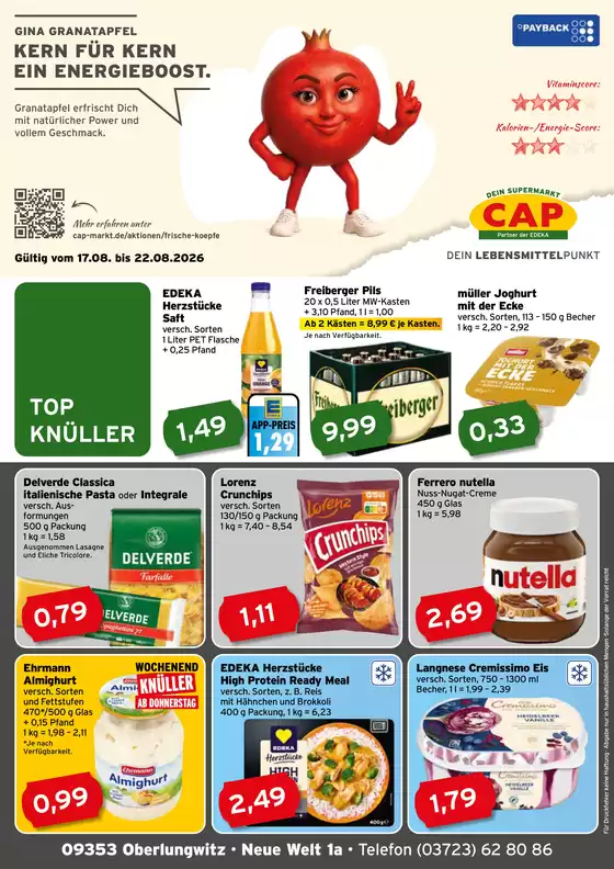 CAP Markt Katalog in Staufenberg (Gießen) | Top-Angebote für Sparfüchse | 2026-08-17T00:00:00.000Z - 2026-08-22T00:00:00.000Z