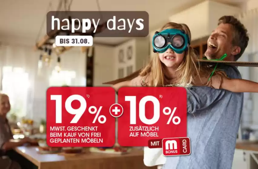 Möbel Martin Prospekt in Herzogenaurach | Happy Days | 2026-08-14T00:00:00.000Z - 2026-08-31T00:00:00.000Z