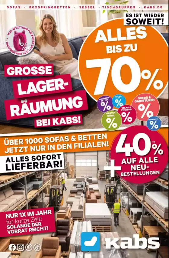 Kabs Polsterwelt Katalog in Steinheim an der Murr | Grosse Lager Raumung Bei Kabs! | 2026-08-14T00:00:00.000Z - 2026-08-27T00:00:00.000Z