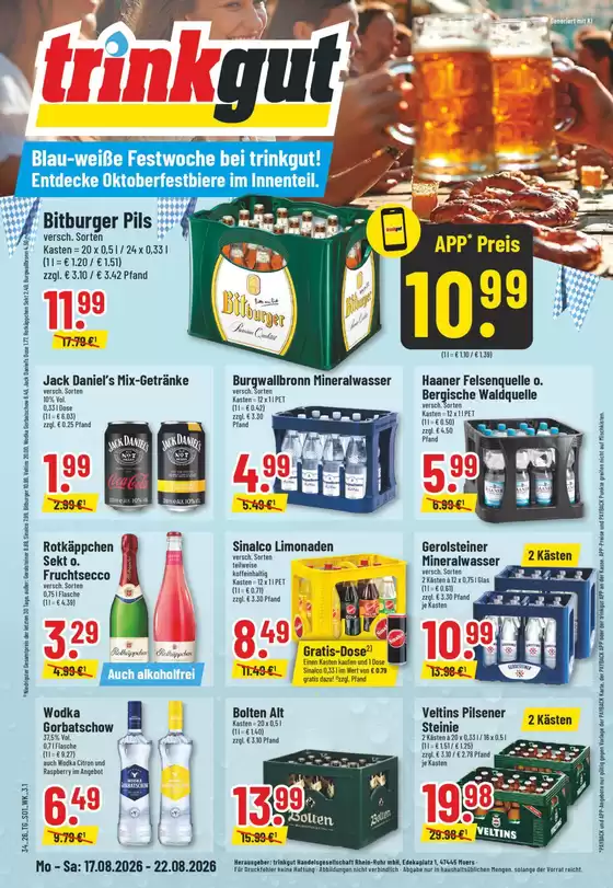 trinkgut Prospekt in Uffenheim | trinkgut flugblatt | 2026-08-17T00:00:00.000Z - 2026-08-22T00:00:00.000Z