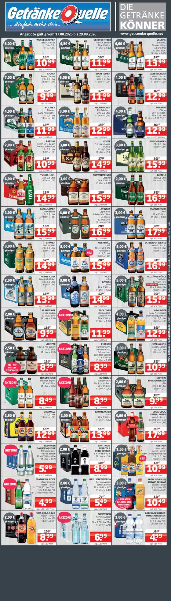 Getränke Quelle Katalog in Bitterfeld-Wolfen | Getränke Quelle Angebote | 2026-08-17T00:00:00.000Z - 2026-08-29T00:00:00.000Z