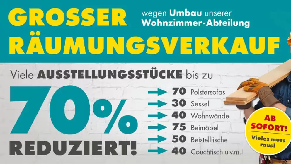 Möbel Steffens Prospekt in Hepberg | Grosser Raumungdverkauf | 2026-08-18T00:00:00.000Z - 2026-08-24T00:00:00.000Z