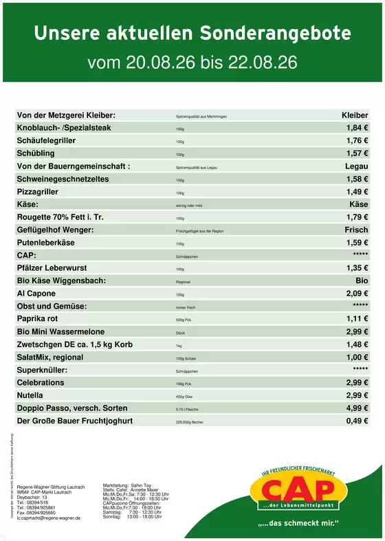 CAP Markt Katalog | Unsere besten Schnäppchen | 2026-08-20T00:00:00.000Z - 2026-08-22T00:00:00.000Z