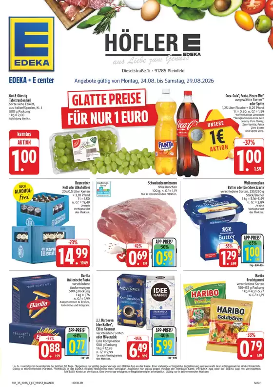 EDEKA Prospekt in Pappenheim | NativeX EDEKA Nordbayern KW35 | 2026-08-23T00:00:00.000Z - 2026-08-29T00:00:00.000Z