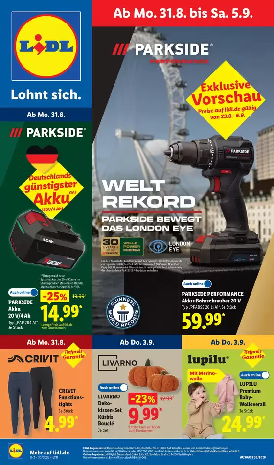 Lidl Prospekt in Tittmoning | 31.08.2026 05.09.2026 | 2026-08-31T00:00:00.000Z - 2026-09-05T00:00:00.000Z