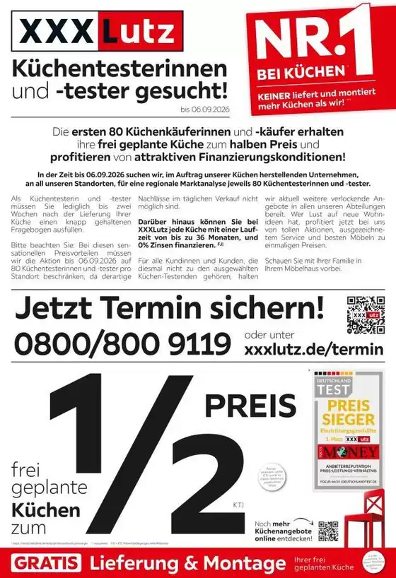 XXXLutz Katalog in Wiedemar | Küchentesterinnen und -tester gesucht | 2026-08-25T00:00:00.000Z - 2026-09-19T00:00:00.000Z