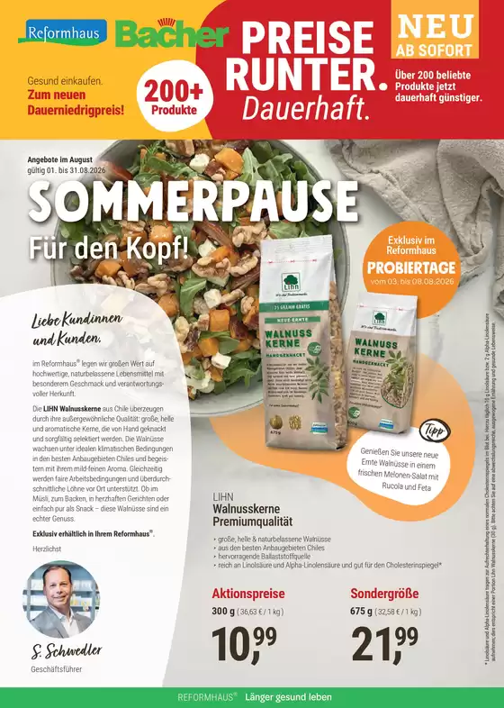 Reformhaus Bacher Katalog | Preise Runter | 2026-08-25T00:00:00.000Z - 2026-08-31T00:00:00.000Z