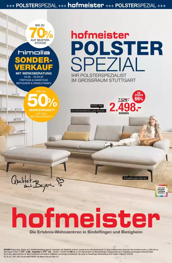 Hofmeister Prospekt | Polster Spezial | 2026-09-03T00:00:00.000Z - 2026-09-26T00:00:00.000Z