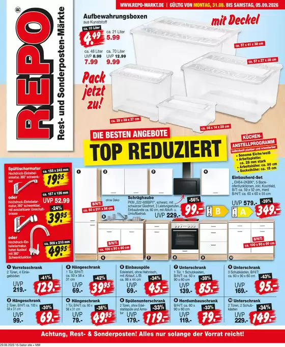 Repo Markt Katalog | Neue Angebote zum Entdecken | 2026-08-31T00:00:00.000Z - 2026-09-05T00:00:00.000Z