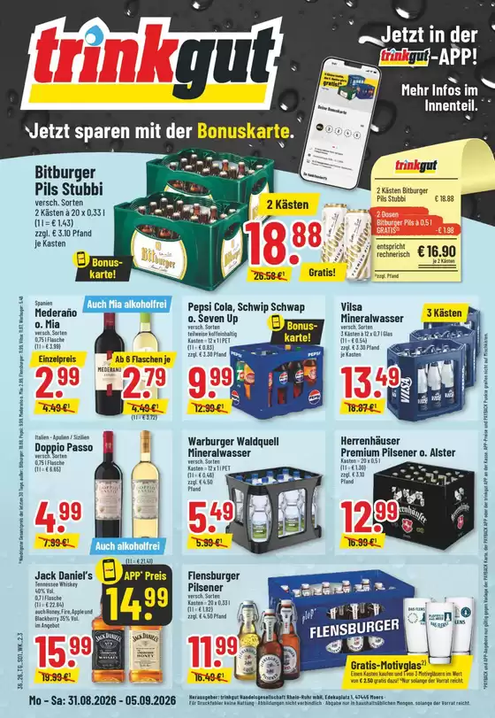 trinkgut Prospekt in Welzow | Exklusive Deals für unsere Kunden | 2026-08-31T00:00:00.000Z - 2026-09-05T00:00:00.000Z