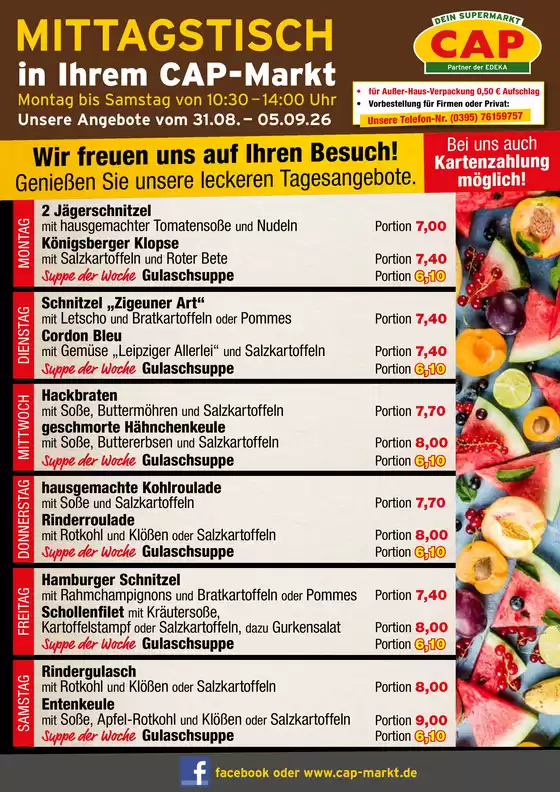CAP Markt Prospekt | Exklusive Deals für unsere Kunden | 2026-08-31T00:00:00.000Z - 2026-09-05T00:00:00.000Z