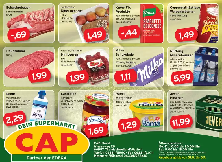 CAP Markt Prospekt | Unsere besten Angebote für Sie | 2026-08-31T00:00:00.000Z - 2026-09-05T00:00:00.000Z