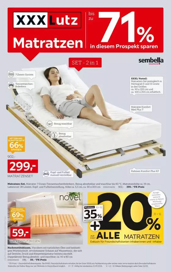 XXXLutz Katalog | Bis zu 71 auf Matratzen | 2026-08-31T00:00:00.000Z - 2026-09-12T00:00:00.000Z